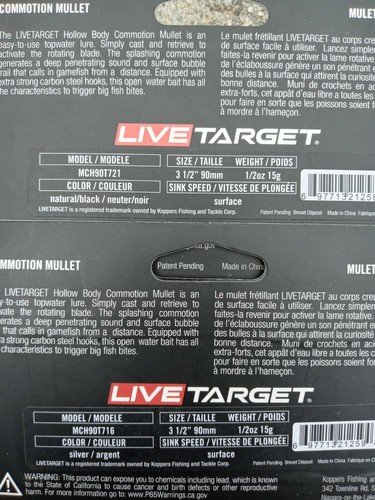 Lot Of 2 Live target Commotion Mullet Lures(3 1/2in, 1/2oz) - Picture 8 of 8