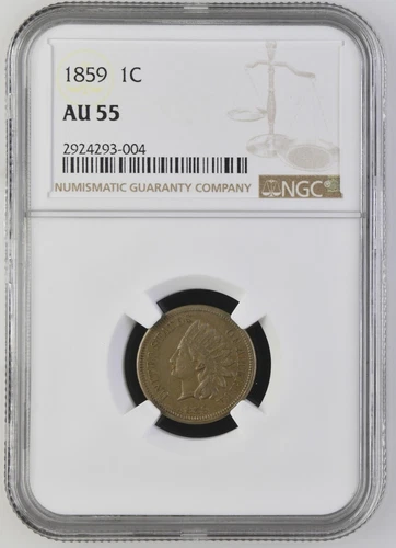 1859 Indian Cent Penny 1 cent - NGC Conserved this coin - NGC AU 55