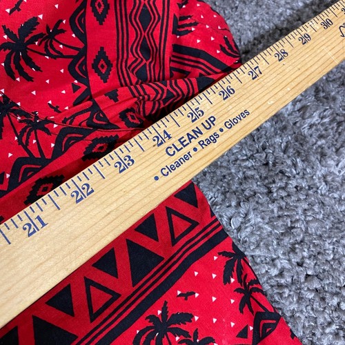 Carbon Men XXL Shirt Button Palm Trees Aztec Print Red Black Pocket Hawaiian - Picture 5 of 12