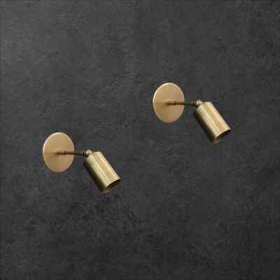 Pair Mini Brass Wall Sconce Lights | Mid Century Modern Italian Style Lighting
