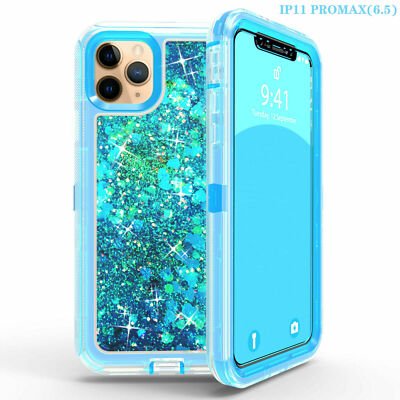 Shockproof Liquid Glitter Defender Case For iPhone 17 16 15 14 Pro Max 13 12 11