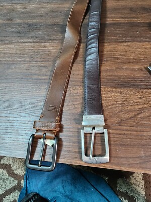 Denizen Levi's Brown Genuine Leather Work Belt - Men's Size Large and second bel
