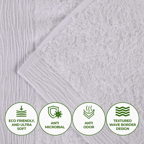 Rayon From Bamboo Cotton Blend Eco-Friendly Absorbent Solid 8 Piece Towel Set - Picture 92 of 100