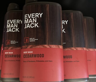 6 Every Man Jack BODY WASH and Shower Gel CEDARWOOD 16.9 each 6 Bottles Lots