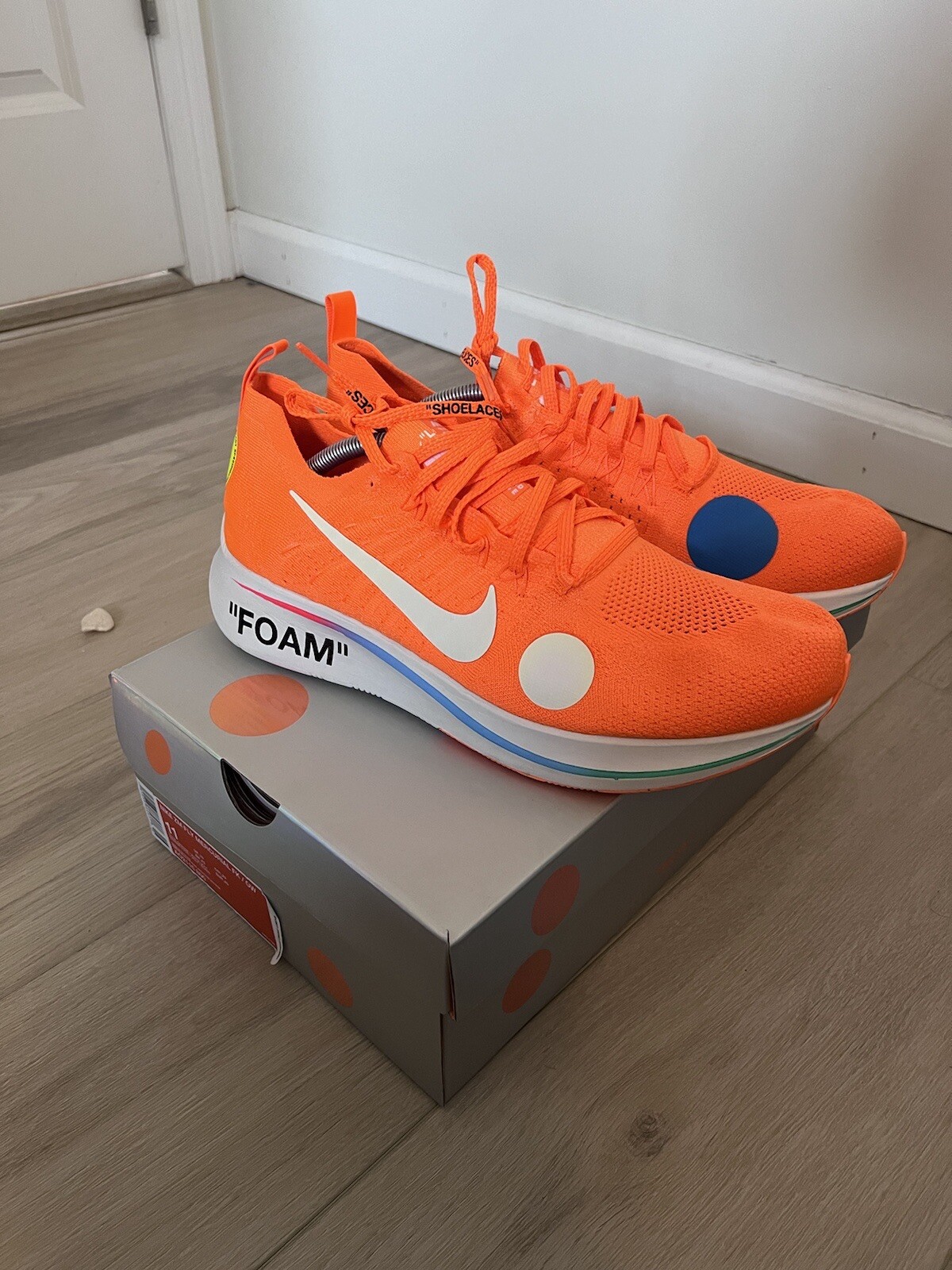 OFF WHITE X NIKE Taglia 11 Nike Zoom Fly Mercurial Flyknit x BIANCO SPORCO Total Orange 2018