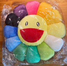 Takashi Murakami Rainbow Flower Cushion 30cm - Kaikai Kiki Plush Pillow, New