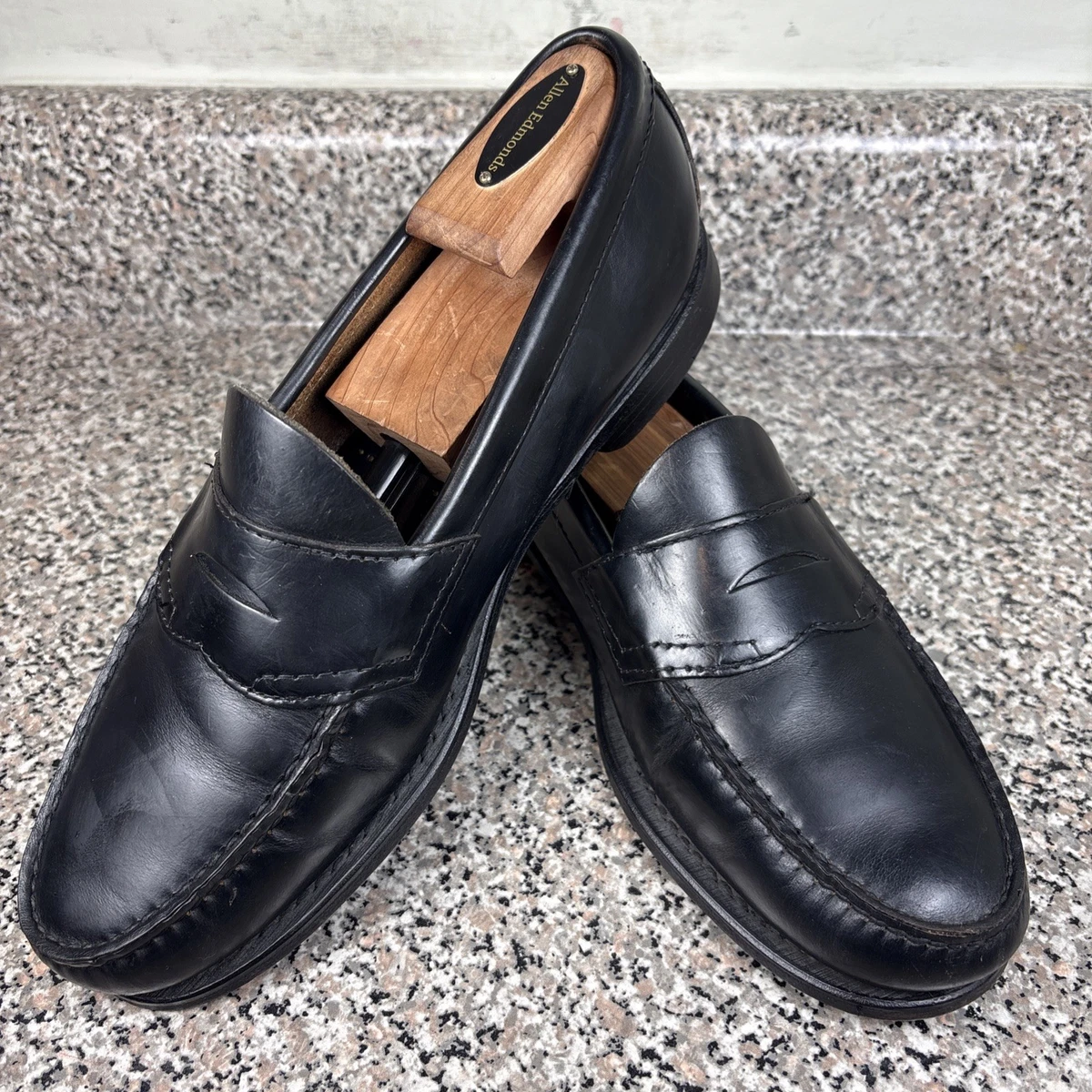 GH Bass Weejuns Wayfarer VII Penny Loafers Mens 9M Metallic Silver Black Leather G. H. Bass | Men main image 2