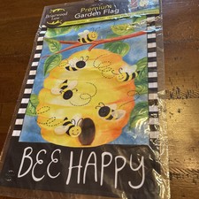 Bee Happy Bees Spring Garden Flag 12.5" x 18" Briarwood Lane