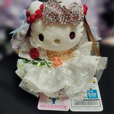Hello Kitty Wedding Dress Plush Sanrio White Floral Beads Lace Bride Japan New