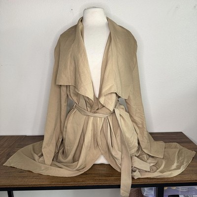 Sweet Wanderer Beige Lightweight Belted Trench Coat Large