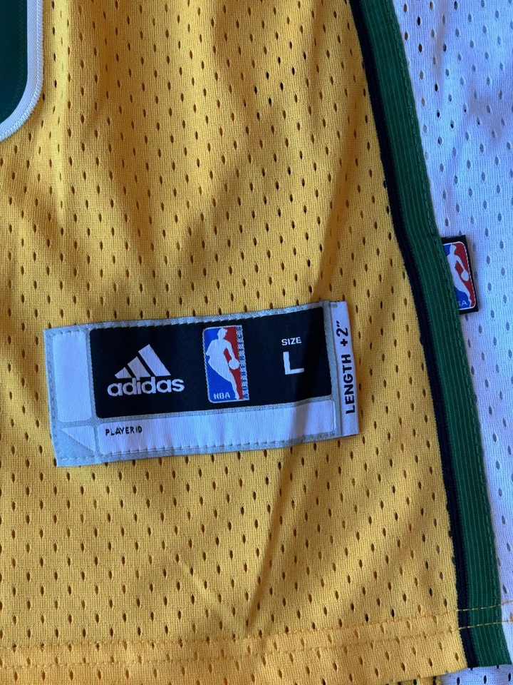 Camiseta Adidas NBA Seattle Sonics Kevin Durant Amarilla Talla Grande #35 Baloncesto Foto 3 de 4