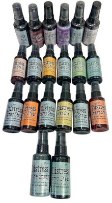 Huge Lot of 20 New Sealed Tim Holtz Acid Free Distress Spray Stains Var. Colors