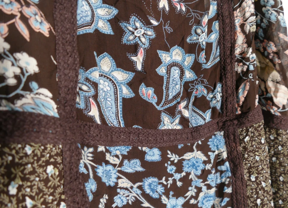 Requirements Womens Paisley Floral Patchwork Maxi Skirt Sz L Cottagecore Prairie - Image 3 of 4