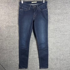 Levis 711 Skinny Jeans Dark Wash Indigo Mid Rise Denim Pants Womens 27
