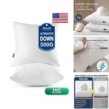 MIULEE 18x18 Throw Pillow Inserts 2 Pack, Decorative for Couch Bed