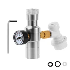 Mini Keg Regulator Dual Stage 0-60 PSI Mini CO2 Regulator Beer Keg Co2 Charge...