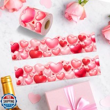 Wonmon 36 Ft Valentine  s Day Bulletin Board Border Roll, Cute Valentine Heart...