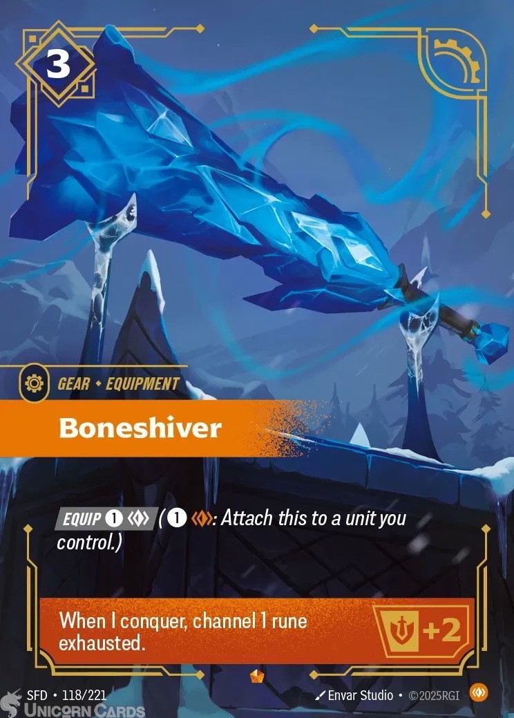 118/221 Boneshiver : Epic Foil Riftbound TCG Card : Spiritforged