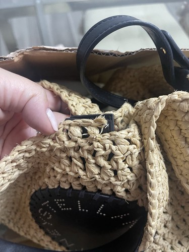 STELLA MCCARTNEY Woven Raffia Logo Tote Bag w/ Crossbody Strap Italy $1250 MSRP - Picture 15 of 16