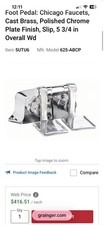 Chicago Faucets 625-ABCP Hot Cold Water Pedal Box Short Pedals ADA