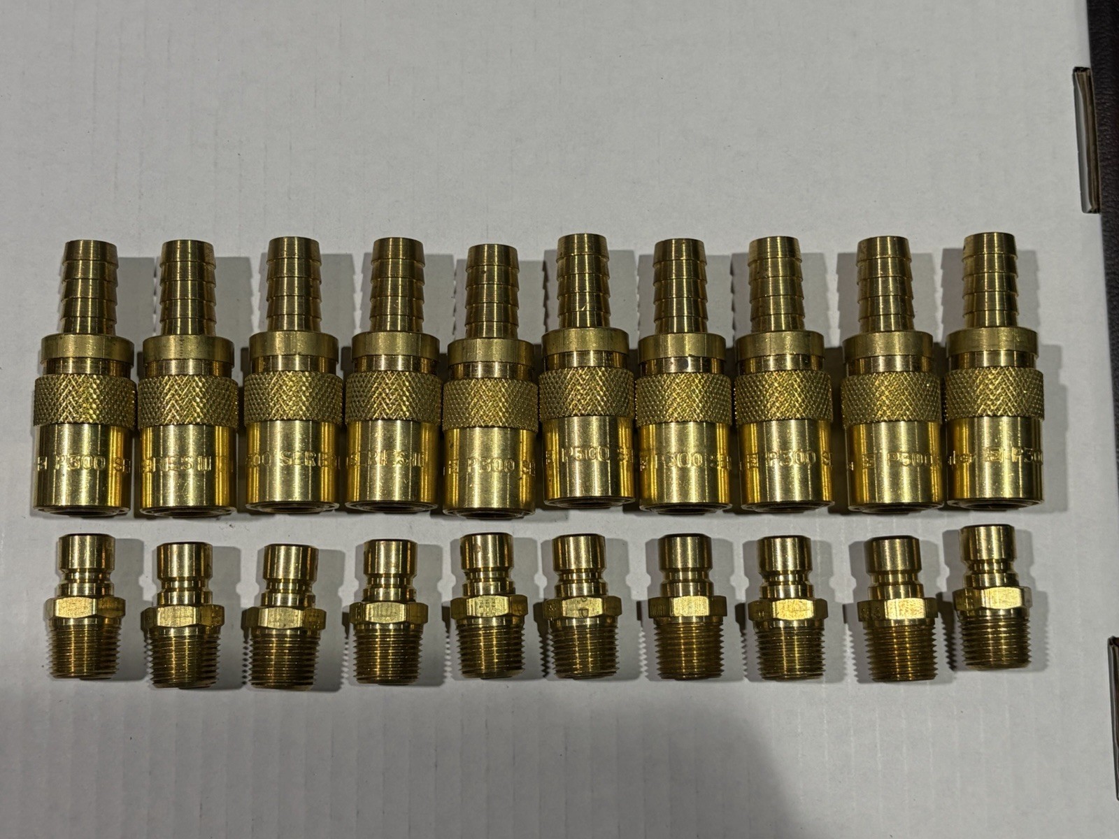 10 Parker P300 Series 3/8" Quick Couplings 3/8" Hose Barb Plus 10 PN353 nipples