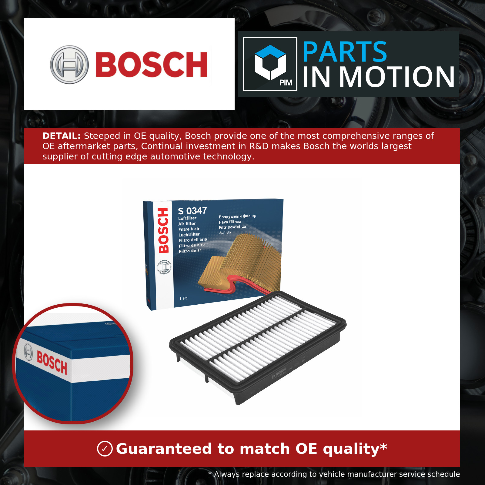 Air Filter fits MAZDA 3 2.0 13 to 19 Bosch PE071313DA PEAR133A0 PE07133A0A New - Image 14