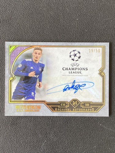 Pieter Gerkens 2017-18 Topps Museum UCL Archival Autograph Gold /50 #AA-PG