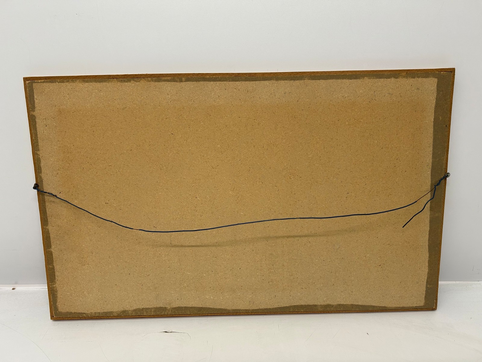 Vtg Inlay Inlaid Wood Marquetry Wall Art Town City Bridge Framed 30" x 18.25"