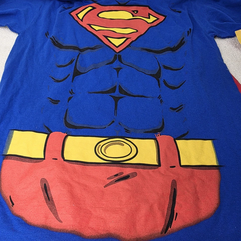 DC Comics Men's Superman Costume T-shirt With Cape Blue Medium - Image 3 of 4