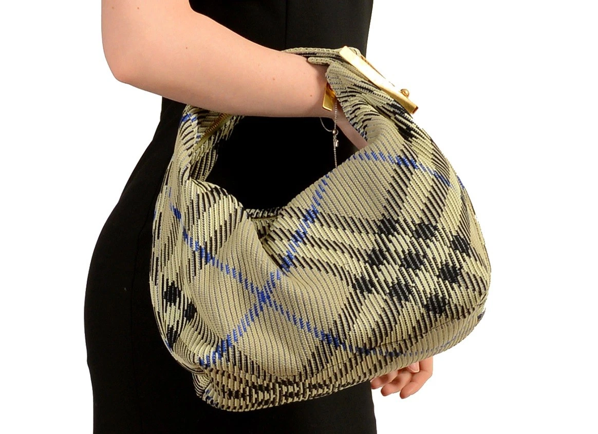 Burberry — Burberry "Peg" Lichen Plaid Shoulder Hobo Bag
