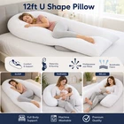 12Ft Comfort Big U Pillow Full Body Back Sleeping Pregnancy Maternity Support.