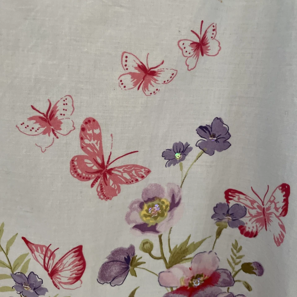 Saia midi enfeitada vintage Y2K feminina 16 azul floral borboletas lantejoulas fada - Imagem 3 de 4