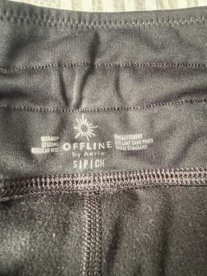 OFFLINE by Aerie Warmup Legging Regular Rise Ankle Black Solid S/P/ICH