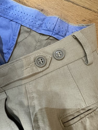 M&S Tailoring Cool Down Linen Trousers Men's Size 36 X 31 Sand Straight - Picture 4 of 8