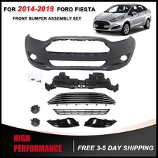New Front Bumper Cover Kit W/ Fog Lights & Covers Fits 2014-2019 Ford Fiesta