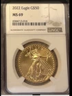 2022 Certified American .999 Gold Eagle 1 oz $50 -  MS69