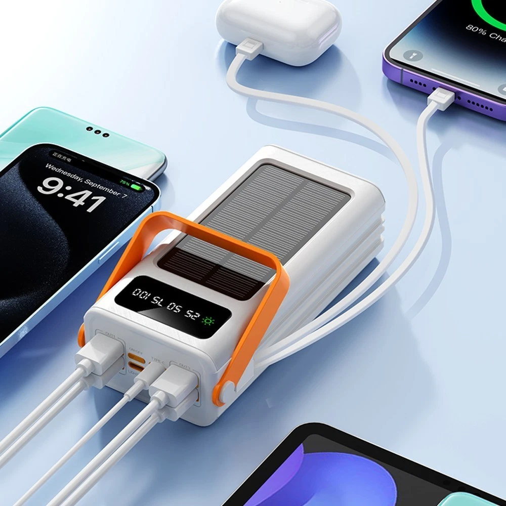 70000mAh Solar Power Bank 4 USB Portable Charger Fast Charging for Cell Phone - product detail image 1