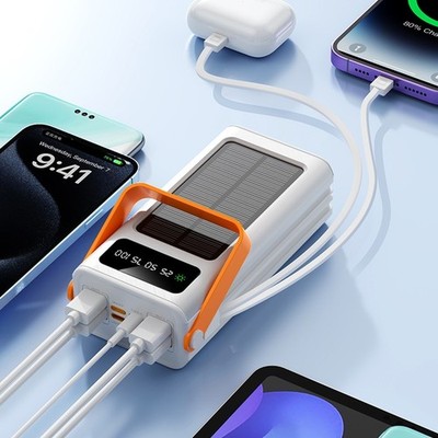 70000mAh Solar Power Bank 4 USB Portable Charger Fast Charging for Cell Phone