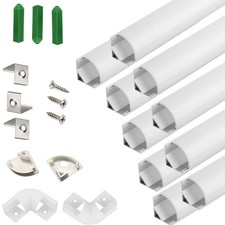 UV Resistance 3.28FT V Shape LED Strip Channel Diffuser,10-Pack Aluminum Prof...