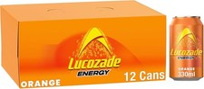 Lucozade Energy Orange 12x330ml – Sparkling Citrus Flavour Glucose Drink Cans