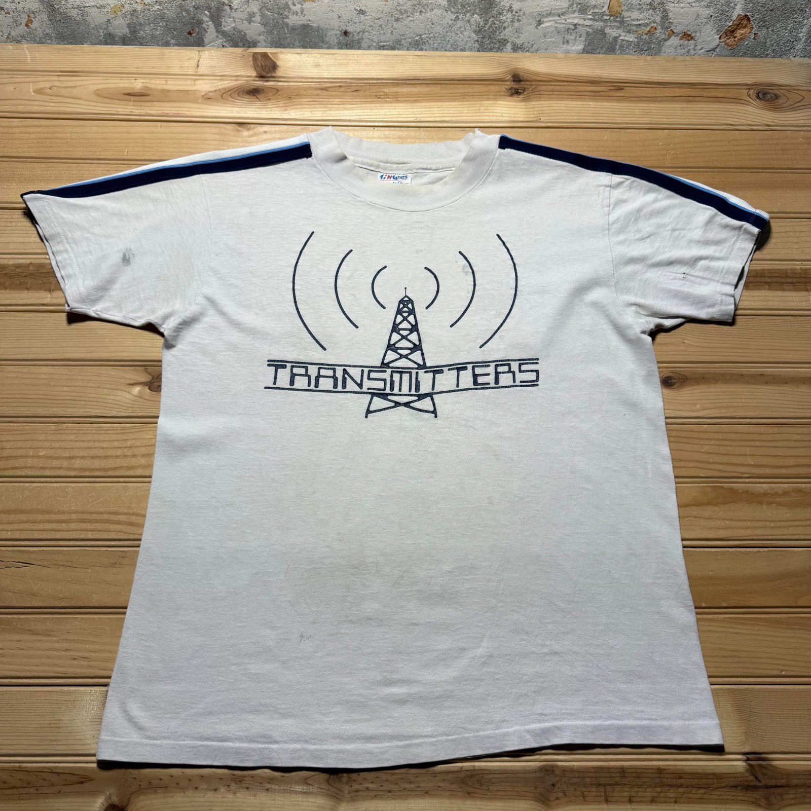 Vintage 80s Transmitters Radio Tower Rock Band Graphic T-Shirt USA - Large