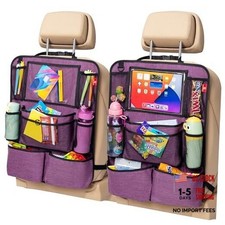 Backseat Car Organizer, Kick Mats Back Seat Protector with Touch Screen Violet