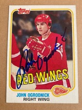 John Ogrodnick 1981 Signed Topps Hockey Card #95
