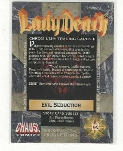 1995 CHAOS! COMICS KROME PRODUCTIONS LADY DEATH CHROMIUM SINGLES #'S 1-100 - Picture 4 of 4