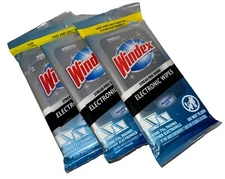 Lot Of 3 Johnson Windex Streak-Free Shine Pre Moistened Electronics Wipes NEW
