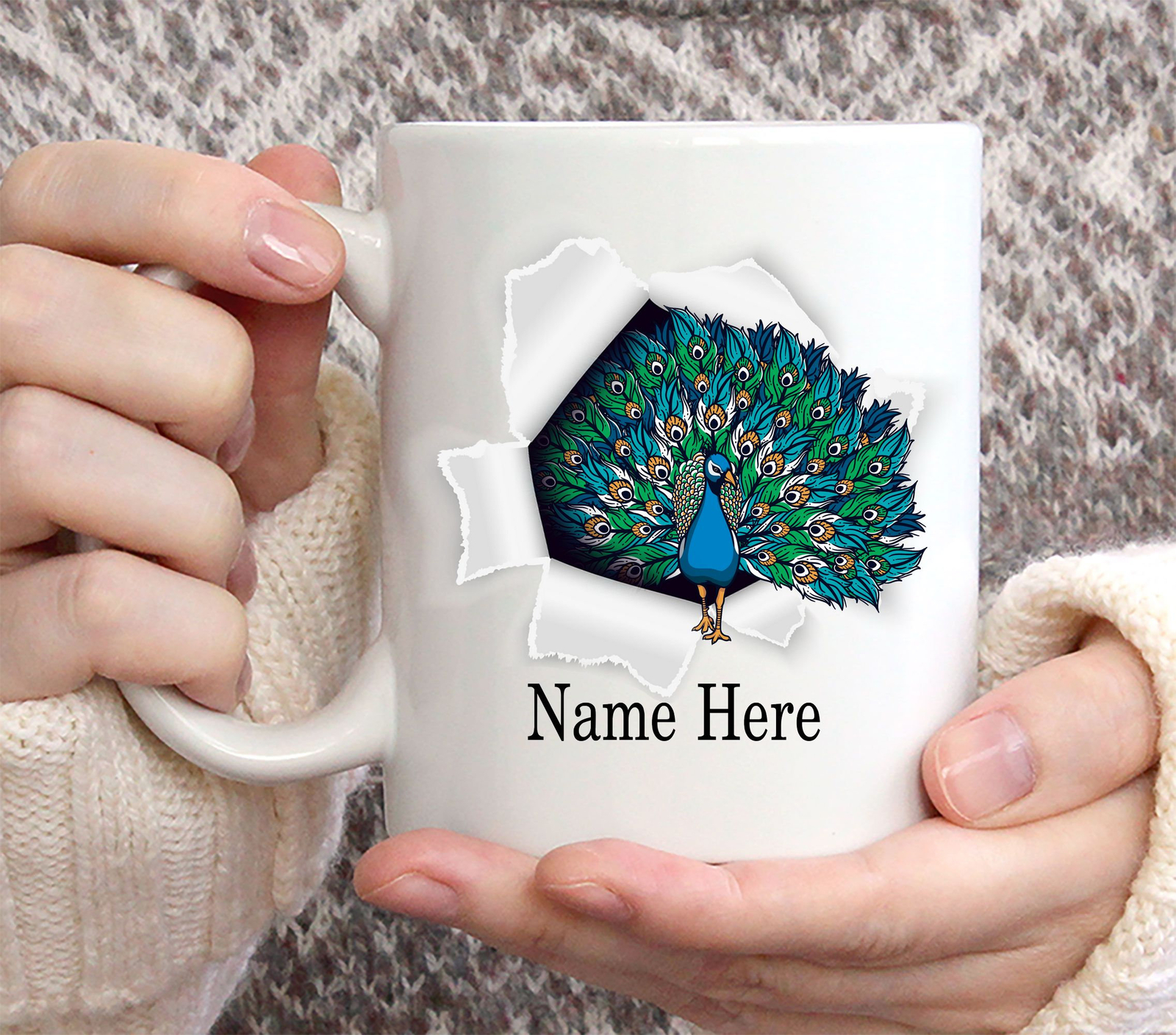 Funny Personalized Peacock Custom Name Coffee Mug 11oz Peacock Mug Peacock Gifts