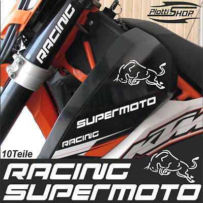 2 Bullen 4 Supermoto 4 Racing Aufkleber Motorradaufkleber Autoaufkleber 990