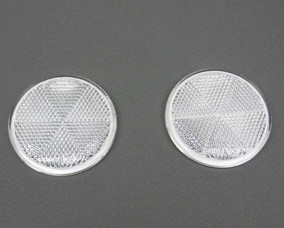 WEISS / KLAR REFLEKTOREN SELBSTKLEBEND RUND KREIS 60mm E-GEPRÜFT - PAAR SET