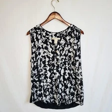 Hanna and Gracie Black/white Sleeveless Top XL 