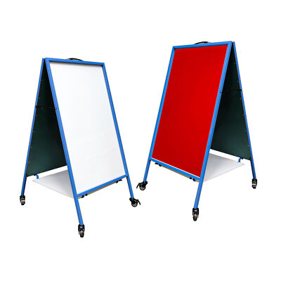 Double-sided Easel with Dry Erase & Magnetic Felt Surfaces A-Frame Art Board